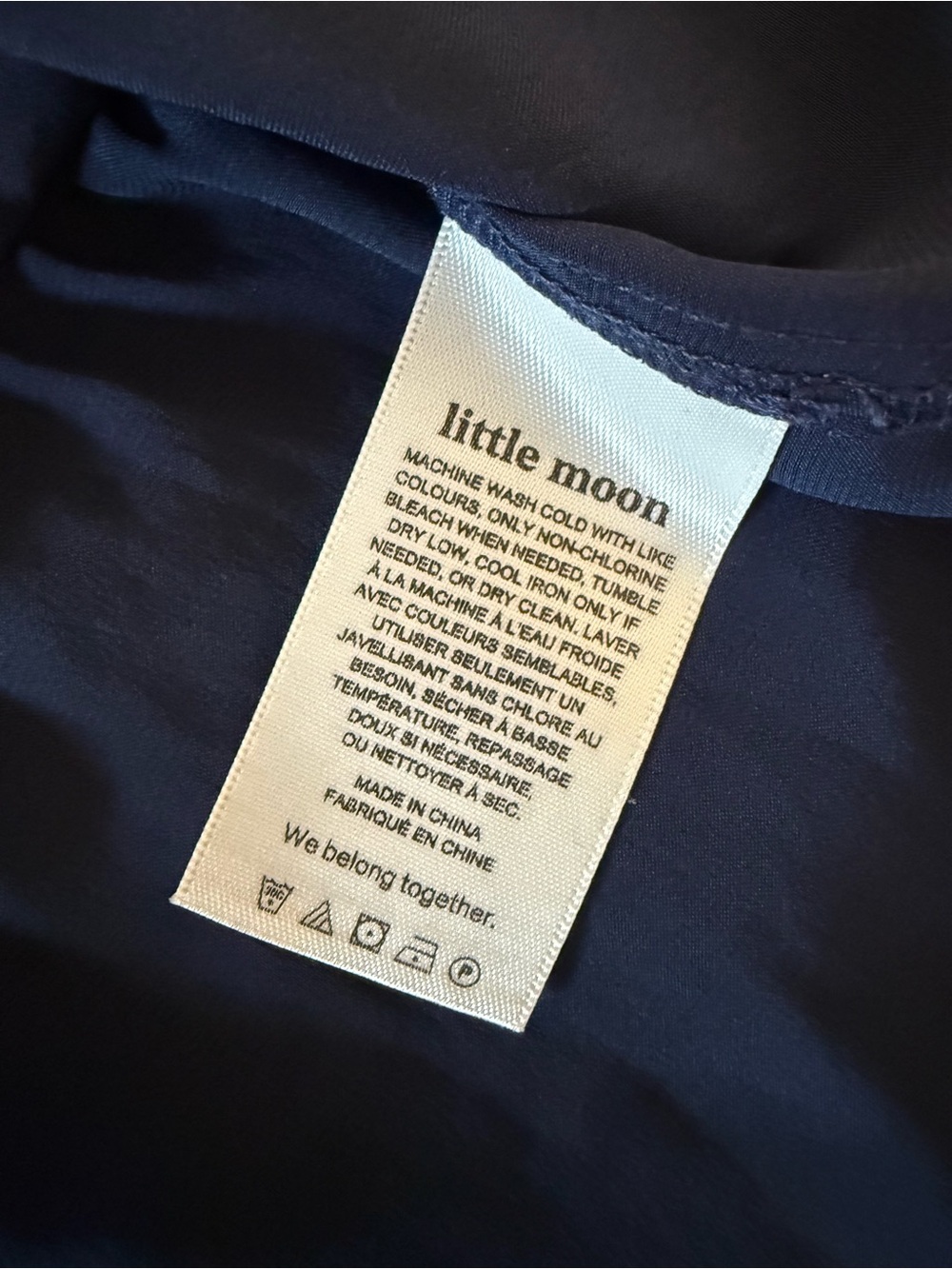 Little Moon Navy V-Neck Spaghetti Strap Peplum Camisole - Picture 4 of 4